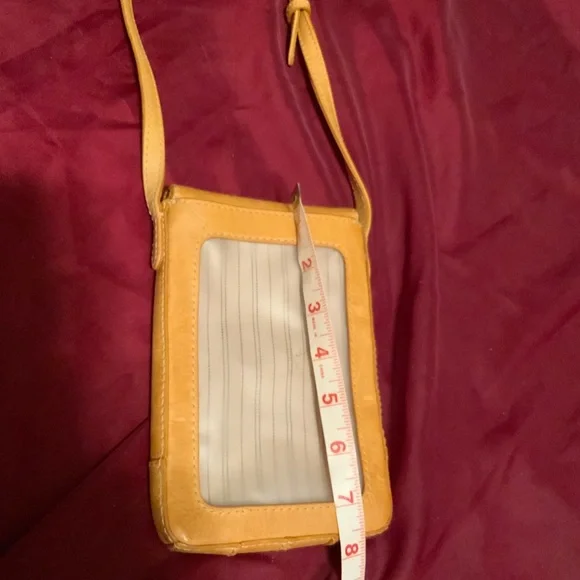 Fry Leather Crossbody phone purse.. color is mustard - Picture 3 of 12
